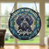 Labradoodle Black Memorial Stained Glass Effect Suncatcher
